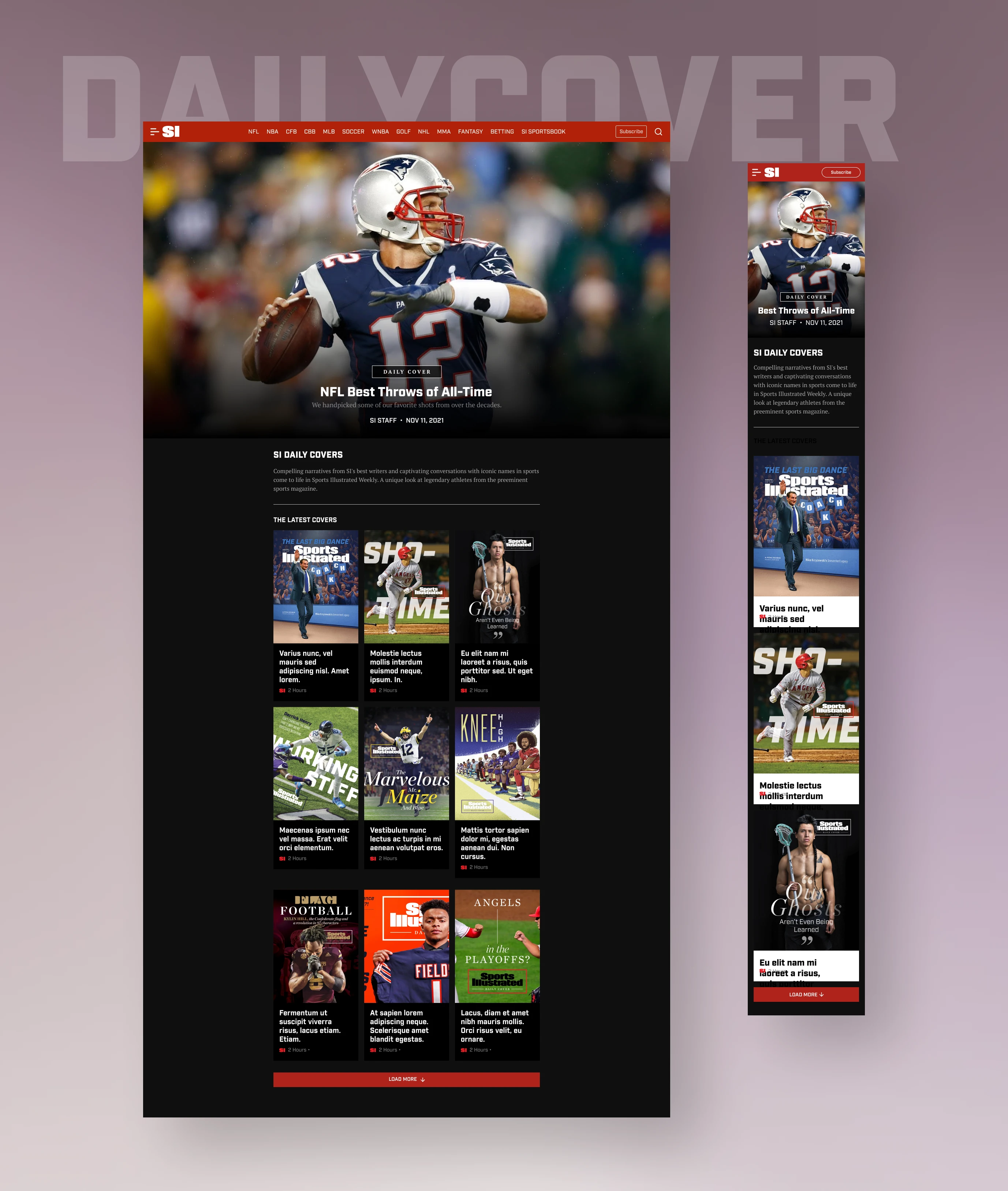 Daily Cover Home/Hub: Key Components Redesign - showcase image