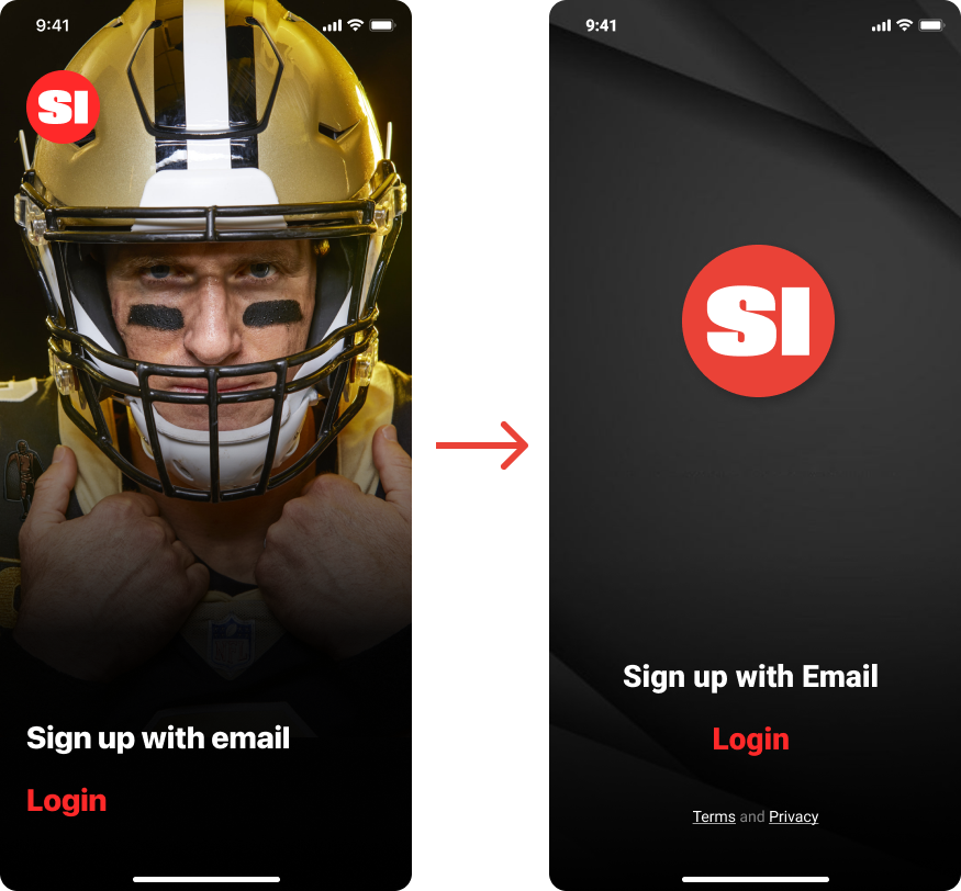 Iteration: a login screen that won't be outdated by Drew Brees' retirement.: Testing & Iterations - showcase image